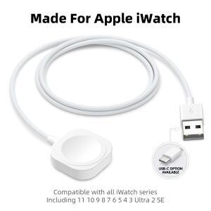 애플워치 충전기 USB 마그네틱 무선 고속 케이블 (iWatch 11 10 9 8 7 6 5 4 3 2 SE/2 울트라 휴대용)
