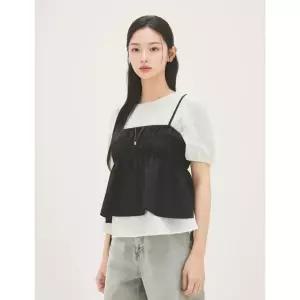 로엠 배색 뷔스티에 세트블라우스 RMBLG26RT8