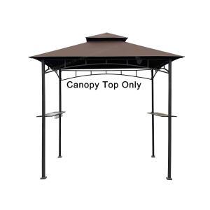APEX 가든 교체 캐노피 탑은 모델 #L-GG001PST-F 5' X 8' 브라운 더블 레이어 그릴 BBQ 가제보(탑 전용)(브라운)에만 적합합니다