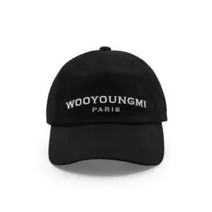 우영미 자수 로고 볼캡 블랙 W261CA52 661B