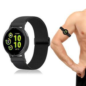 Oanux 20mm 스포츠 스트레치 발목 / 팔 밴드 호환 Garmin Vivoactive 6 5 3 음악, Venu Sq 2 및 Forerunner 165 55 245 645 음악용 퀵 릴리즈 엘라스틱 나일론 이셉 시계 스트랩