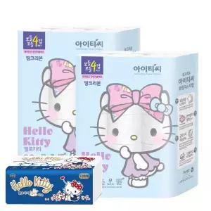 아이티씨 헬로키티 핑크리본 4겹 30롤x2팩 60롤 +팝업티슈110매 456402