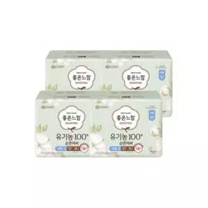 좋은느낌 유기농 순면커버 울트라 슬림 생리대 대형 16매 X 4팩
