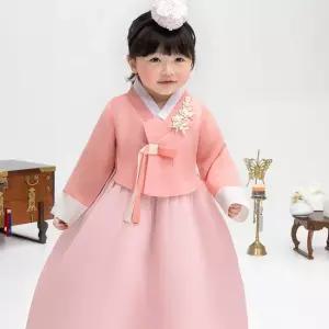 금동이한복 AW150 여분홍꽃패치 여아한복