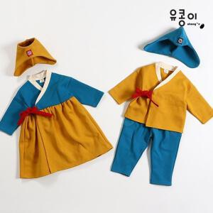 주니어 사이즈 황금이 개량한복(모자제외) / 바지 평소에 티셔츠 코디 가능한 퓨전 생활 아동한복