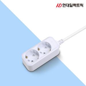 현대일렉트릭 국내생산 10A 일반 접지형 2구 멀티탭 3M HM10-23