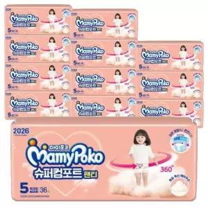 마미포코 슈퍼컴포트 팬티 여아용 5단계 특대형36Px12