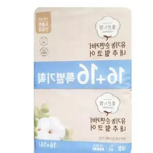 좋은느낌 순면커버 내추럴코어 맥시슬림 대형 32Px2개 일반생리대 날개형생리대 깔끔하고편리 wyF2217