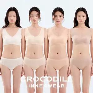 [크로커다일] 쿨라이트 실키핏 일체형 V넥 브라팬티 8종세트 CDW6N42434445_T