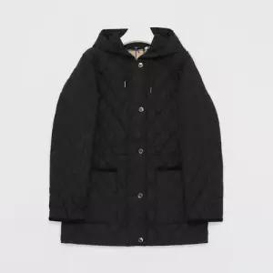 버버리 26FW 다이아몬드 퀼팅 내부체크 하프 후드 여성 자켓 8110531