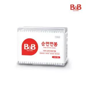 비앤비 유아용 면봉(사각)200P 1입(순면100%/안전소재)