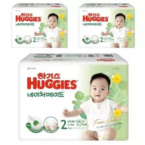 하기스 NEW 아기용품 육아템 일회용 네이처메이드 밴드형 기저귀 아동공용 2단계 174매