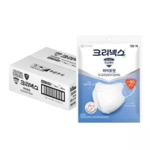 크리넥스 KF80 라이트핏 새부리형 마스크 화이트 대형 1P, 40개