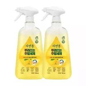 자연퐁 뿌려쓰는 주방세제 애플향 용기형 750ml 2개 + 증정