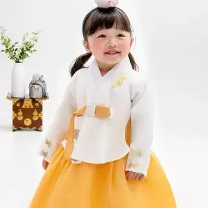 금동이한복 AW174 여노랑소매금박 여아한복