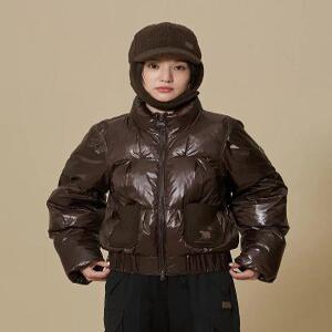 W 플랩 숏 패딩_Brown