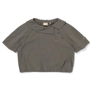 W 비대칭 카라 아노락_Dark Grey