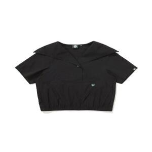 W 세일러 카라 반팔 아노락_Black