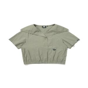 W 세일러 카라 반팔 아노락_Olive
