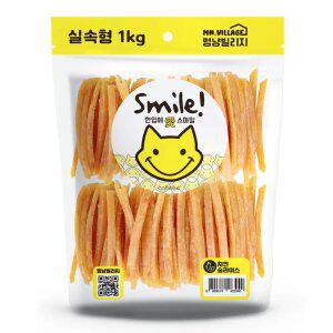 스마일 치킨 슬라이스 1kg 대용량 강아지 닭가슴살 간식