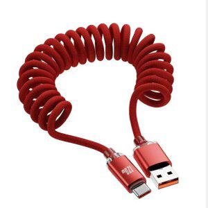스프링 C타입 케이블 2M 차량용 고속충전 USB 핸드폰 충전선 코일형 120W