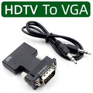 HDMI 호환 VGA 어댑터 변환기 1080P 3.5mm 오디오 잭 비디오 케이블 TV 박스 PC 프로젝터 모니터 디스플레