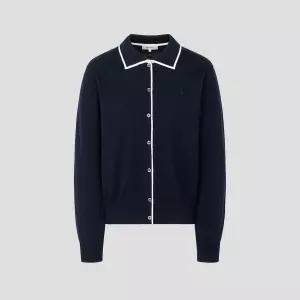 빈폴 레이디스 코튼 플레인 칼라 배색 카디건 네이비 BF625AC11R 328742