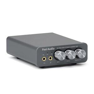 Fosi 오디오 K5 Pro 게이밍 DAC 헤드폰 앰프 미니 하이파이 스테레오 디지털-아날로그 오디오 변환기 USB 타입 C / 광 / 동축에서 RCA / PS5 / PC / MAC / 컴퓨터용 3.5MM AUX