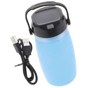 1개 태양열 충전 주전자 USB 전원 캠핑용 가벼운 휴대용 물 끓이기 컵 야외 여행 하이킹 비상용