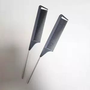 미용 헤어 앞머리 꼬리빗 튼튼한 스틸 손잡이