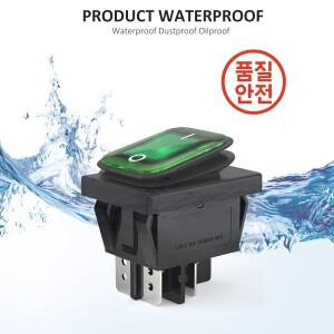 5개 KCD4 블랙 레드 그린 로커 방수 스위치 전원 2단계 ON-OFF 4핀 라이트 포함 16A 250VAC/20A