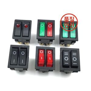 1PCS KCD6 더블 라이트 로커 스위치 6PIN 16A 250V ON-OFF 보트 전원 방수 캡