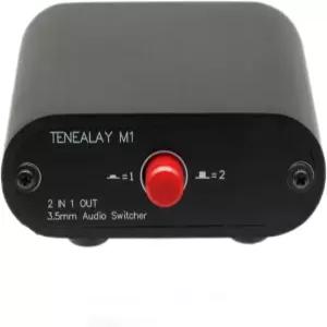 M1 2 in 1 아웃 3.5mm 스테레오 오디오 스위치 보조 스위처 스피커 셀렉터 스플리터 박스
