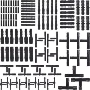 115 PCS 진공 커넥터 정렬 내열성 240°C 460 F 12 사이즈 자동차 튜빙 티 키트 블랙 나일론
