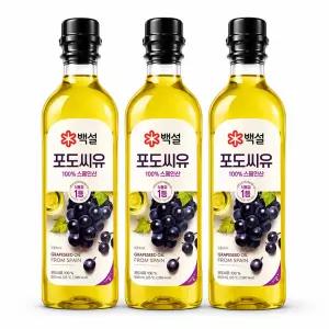 백설 포도씨유 900ml 3개