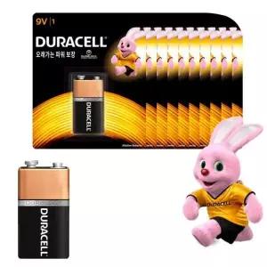 밧데리 사각건전지 배터리 카드형10개 9V 알카라인 건전지 듀라셀 DURACELL