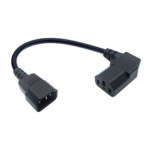 각진 전원 연장 코드 IEC C13 - C14 케이블 숏 C13-C14 IEC320C14