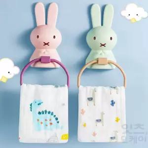 2ndok 토끼 수건걸이 무타공타올걸이
