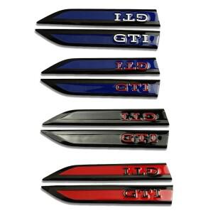 2Pcs 금속 자동차 사이드 펜더 범퍼 스트립 보호 스티커 폭스 바겐 GTI 골프 2 3 4 5 6 7 MK2 MK3 MK4 MK5