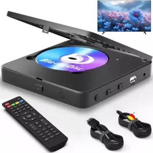 블루레이 DVD 플레이어 스마트 및 구형 TV용 1080P 풀 HD 홈 시어터 HDMI/AV 출력 돌비 DTS 오디오 128GB
