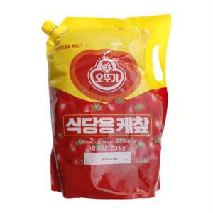 케찹(팩) 3.3kg/오뚜기-리필용 식당용 대용량 스파우트팩 식자재