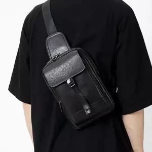 [백스테이]B279S 고급 천연소가죽 데일리 힙색 슬링백