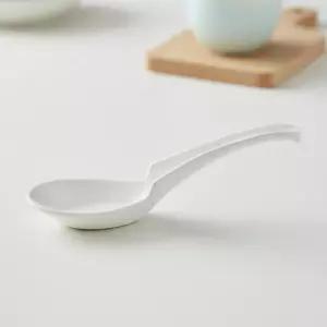 우동스푼 걸이스푼 국물 수저 숟가락 라면 마라탕 장국 일식 요리 15.7cm (화이트)