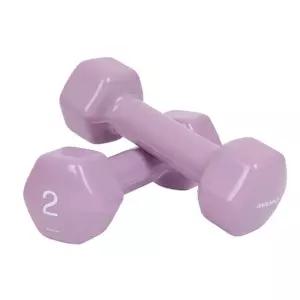 덤벨 PVC 뷰티 육각덤벨 2kg x 2개 세트 (라일락퍼플)