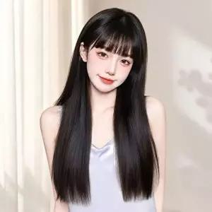 시스루 앞머리 사이드뱅 긴머리 가발 SD-251140 여성가발 롱 헤어 피스-WFOM0SM