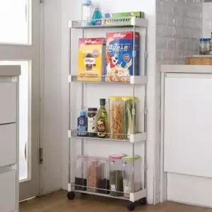 펜트리선반 높이조절 세탁기 냉장고 틈새 선반 수납장 4단