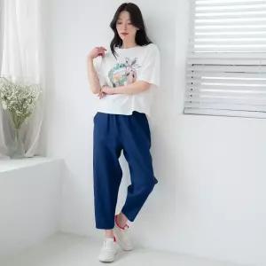 [서울양말]국내산 여성 여름 와플 풍기포 인견 주머니9부 바지 빅사이즈 엄마옷 쿨 냉감