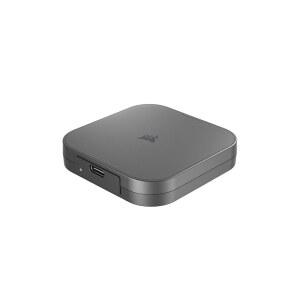 Corsair EX400U 2TB USB4 휴대용 외장형 타입-C SSD u2013 최대 4,000MB/s 읽기, 3,600MB/s 쓰기, USB 3.2 Gen2 2x2, 플러그 앤 플레이, 썬더볼트 4, MagSafe, 40Gbps 케이블, Windows PC, iOS Mac 그레이 포함