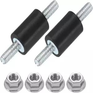 uxcell 2Pcs M4 x 10mm 고무 마운트 15 원통형 방진 차단 스터드 충격 흡수기 이중 자동차 보빈 발전기