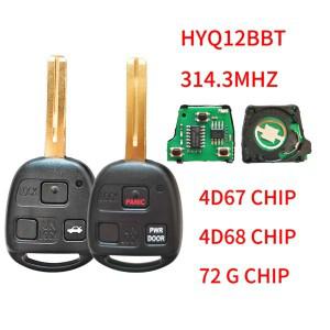 선샤인 HYQ12BBT 314.3mhz 4D67/68/72 G 칩 자동차 원격 키 89070-48821 Lexus RX330 LS430 RX400H 2004-20